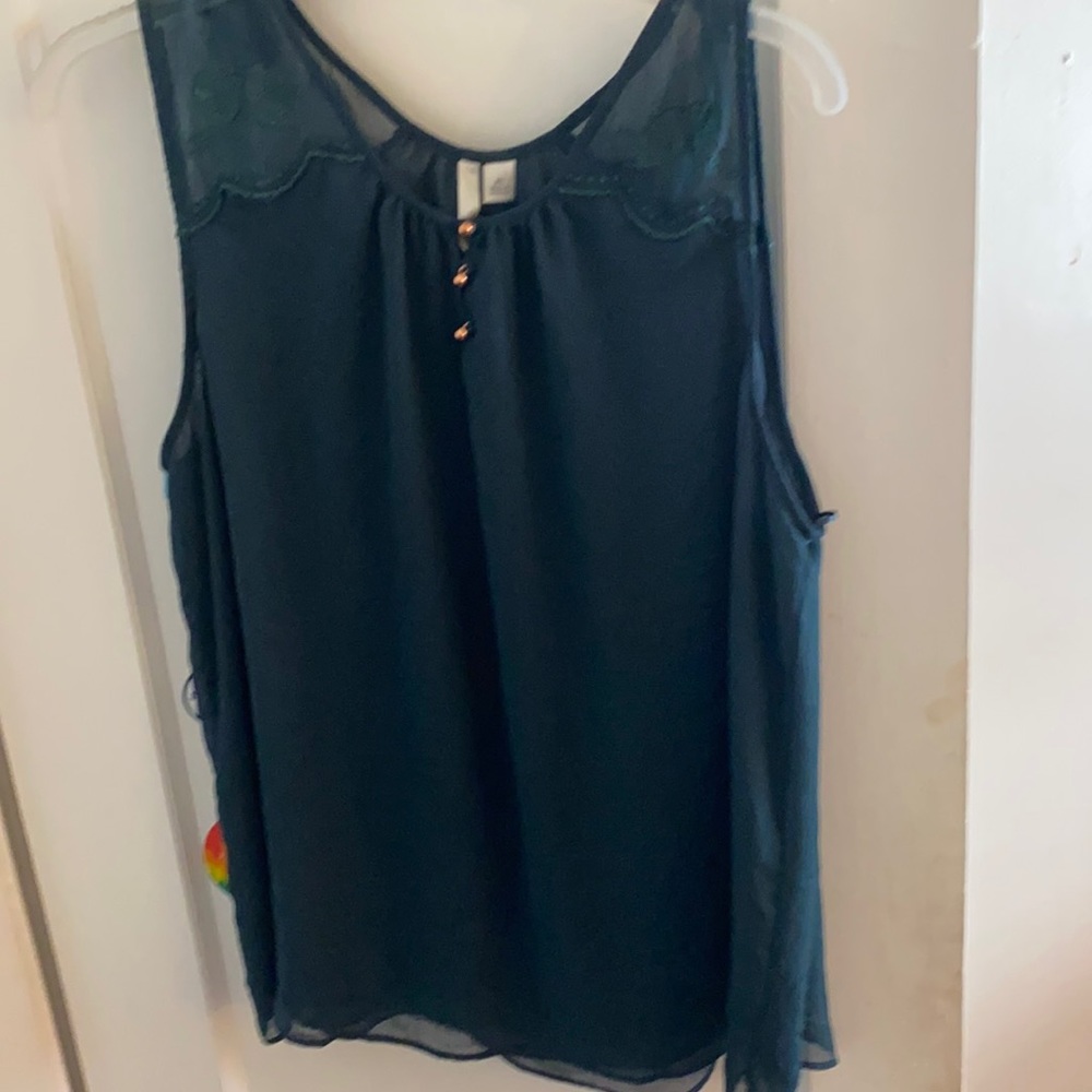 Dark green sleeveless blouse